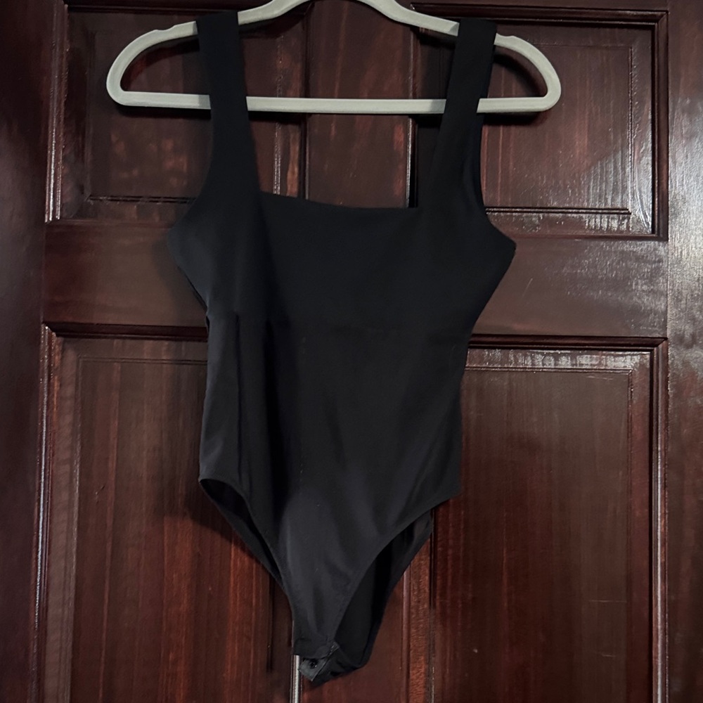 Zara Mesh Black Square-Neck Bodysuit